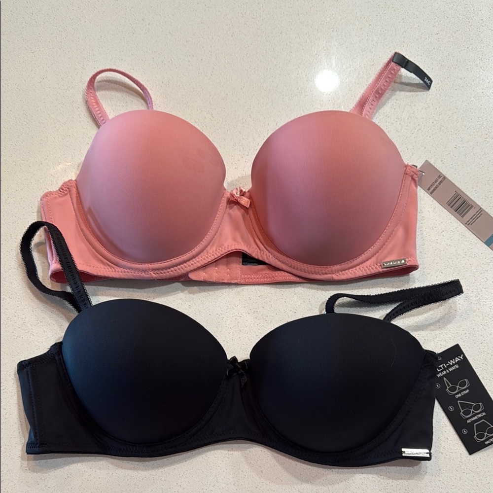 NWT Tahari  Pink and Black Bras Size 36C